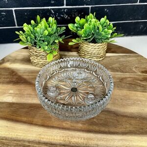 Princess House Crystal 3-Lite Taper Candle Holder 830 24% Full Lead Crystal USA